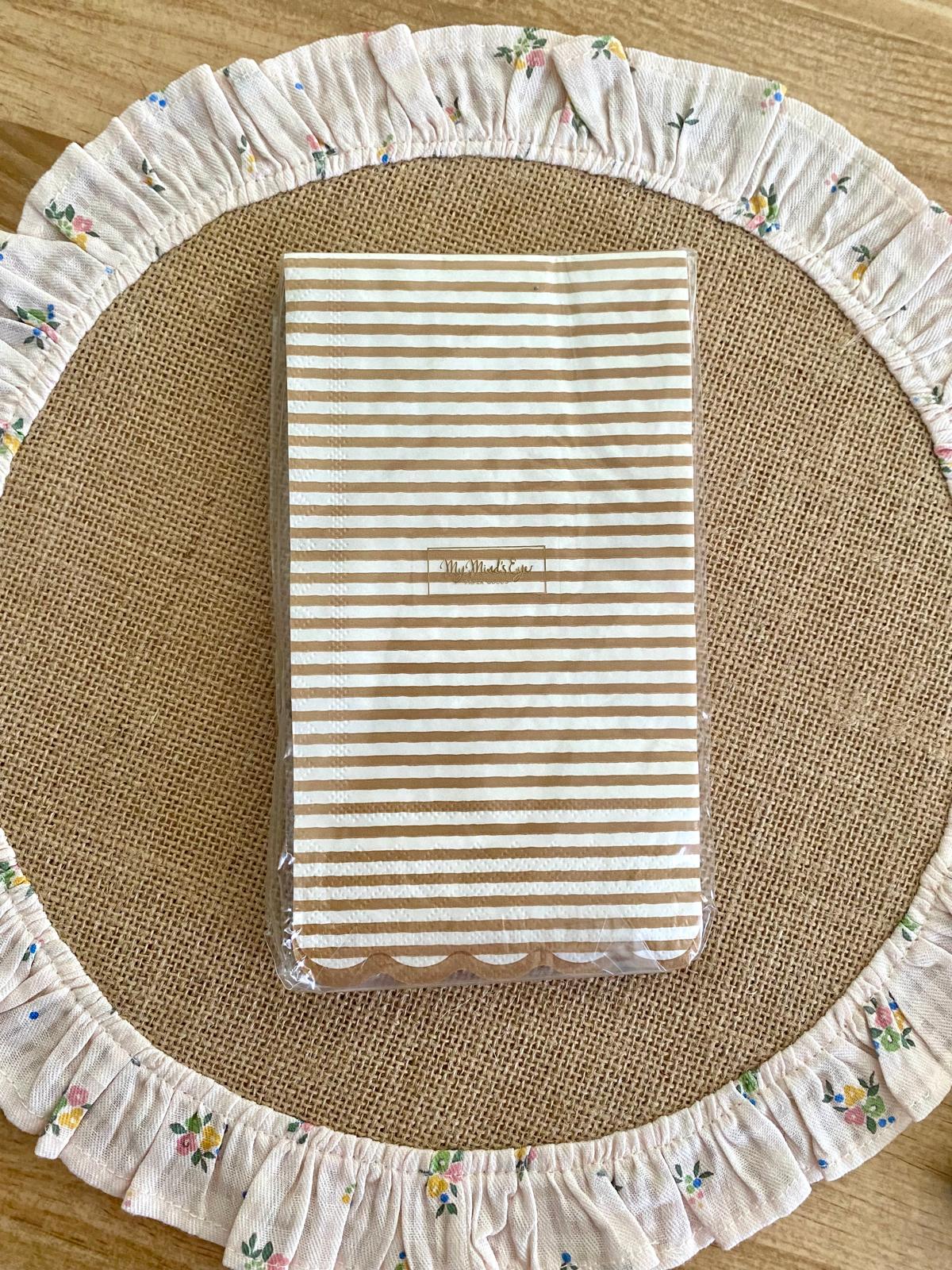 Servilleta Papel Rayas Caramelo